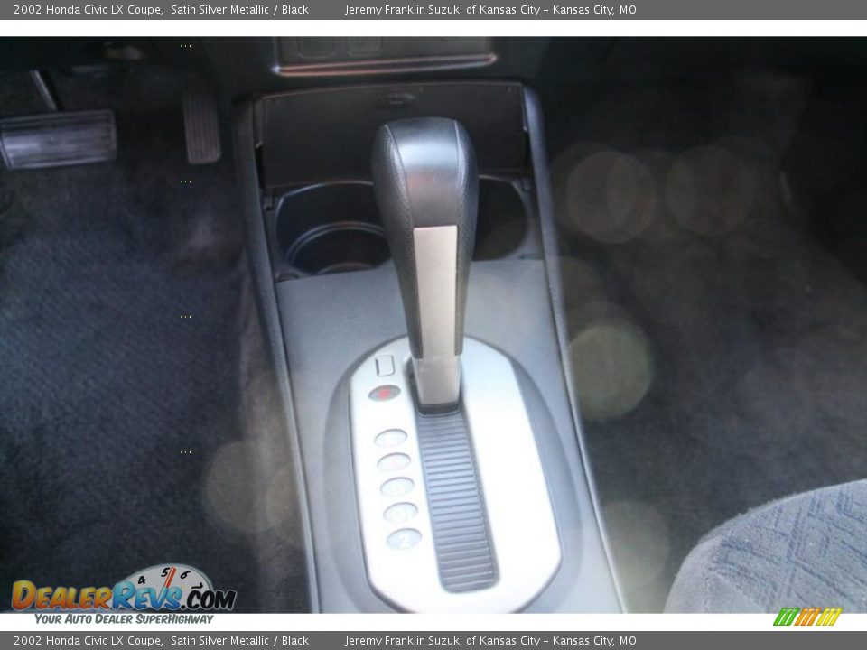 2002 Honda Civic LX Coupe Satin Silver Metallic / Black Photo #14