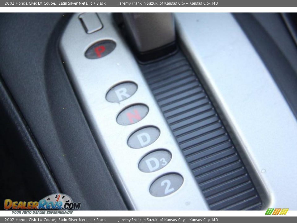 2002 Honda Civic LX Coupe Satin Silver Metallic / Black Photo #15
