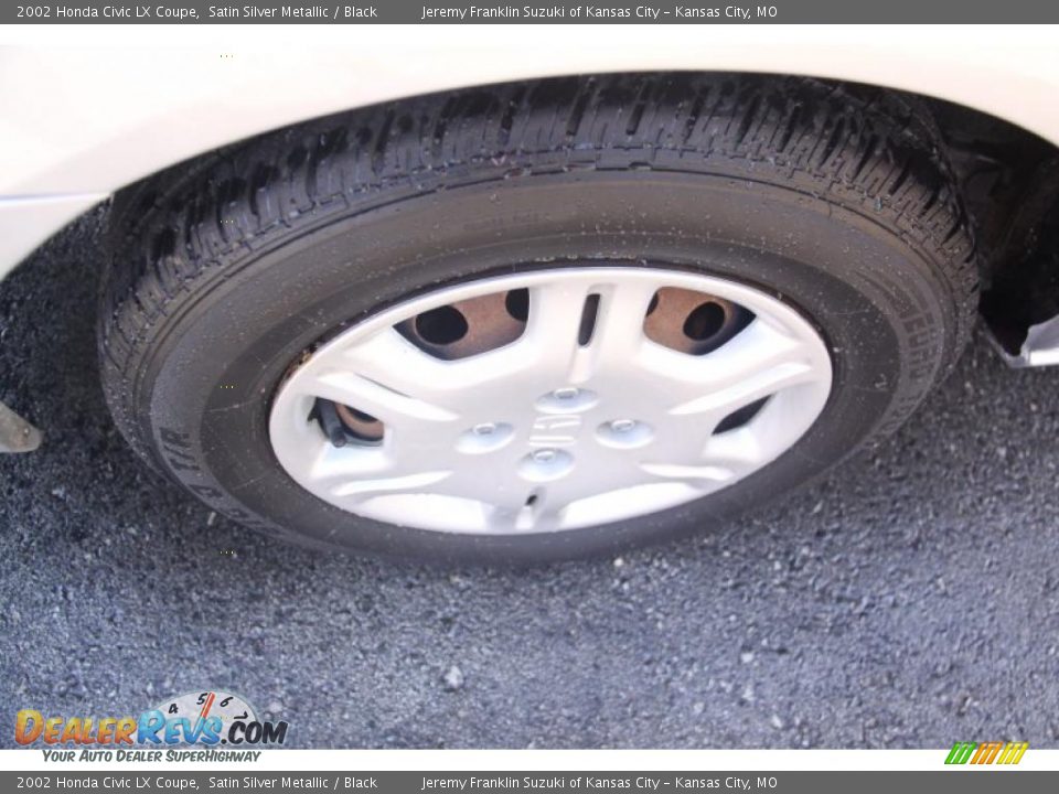 2002 Honda Civic LX Coupe Satin Silver Metallic / Black Photo #21