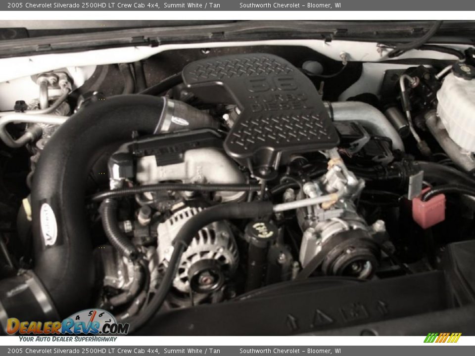 2005 Chevrolet Silverado 2500HD LT Crew Cab 4x4 Summit White / Tan Photo #14