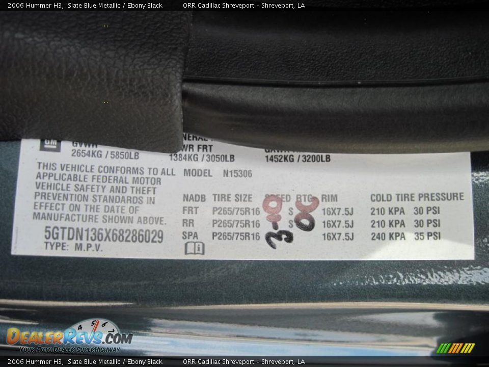 2006 Hummer H3 Slate Blue Metallic / Ebony Black Photo #14