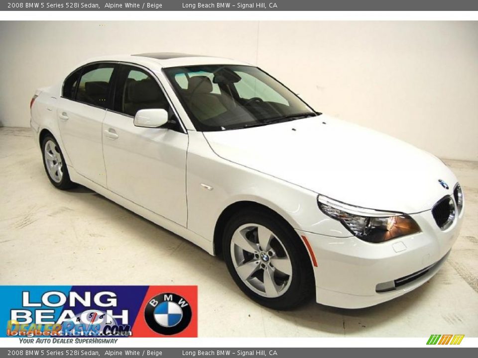 2008 BMW 5 Series 528i Sedan Alpine White / Beige Photo #1