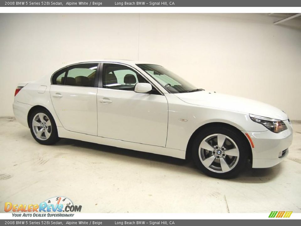 2008 BMW 5 Series 528i Sedan Alpine White / Beige Photo #2