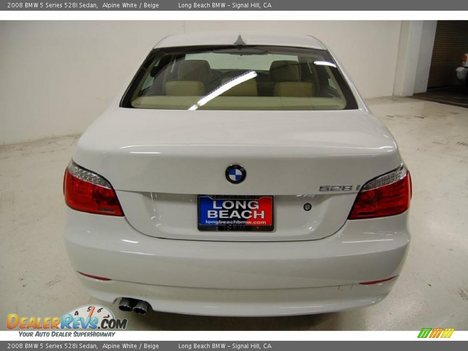 2008 BMW 5 Series 528i Sedan Alpine White / Beige Photo #7