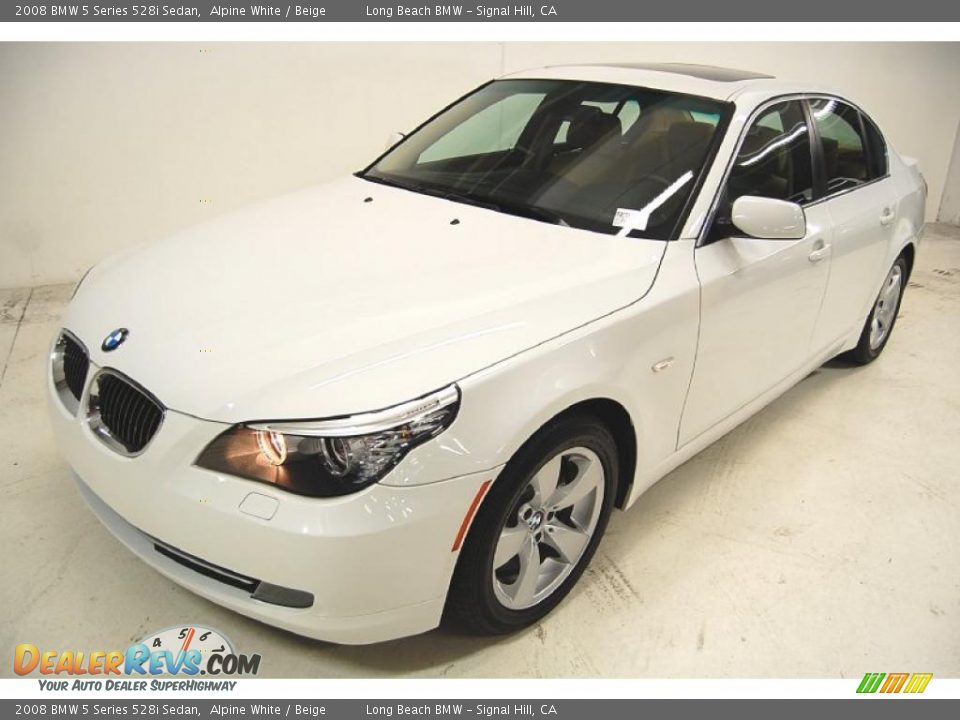 2008 BMW 5 Series 528i Sedan Alpine White / Beige Photo #10