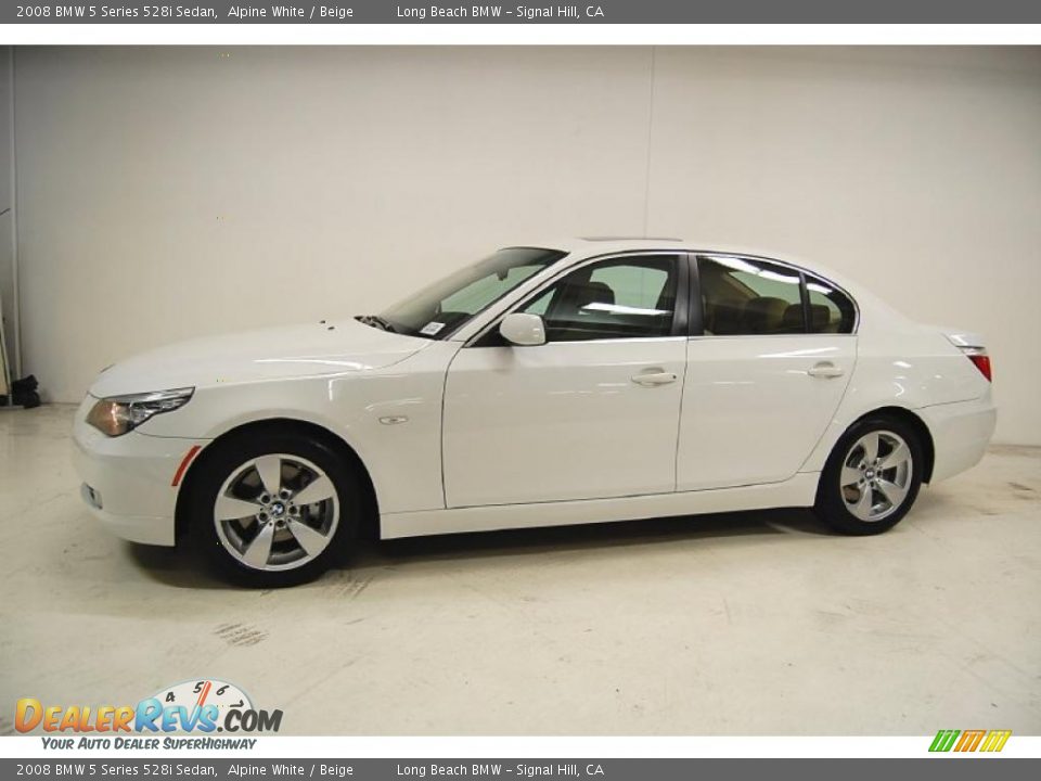 2008 BMW 5 Series 528i Sedan Alpine White / Beige Photo #11