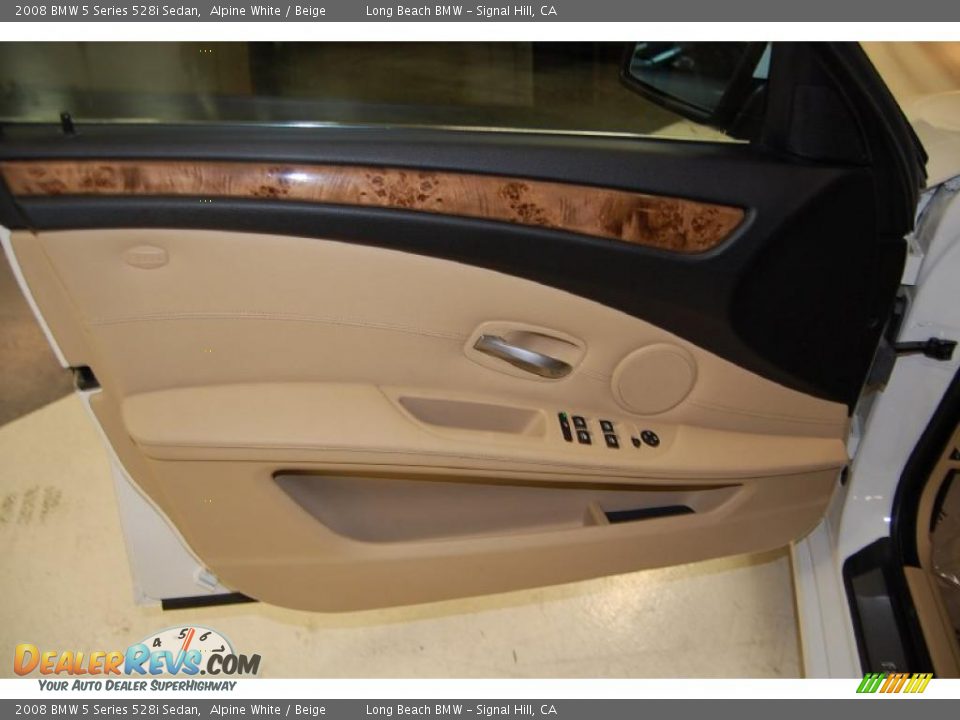 2008 BMW 5 Series 528i Sedan Alpine White / Beige Photo #22
