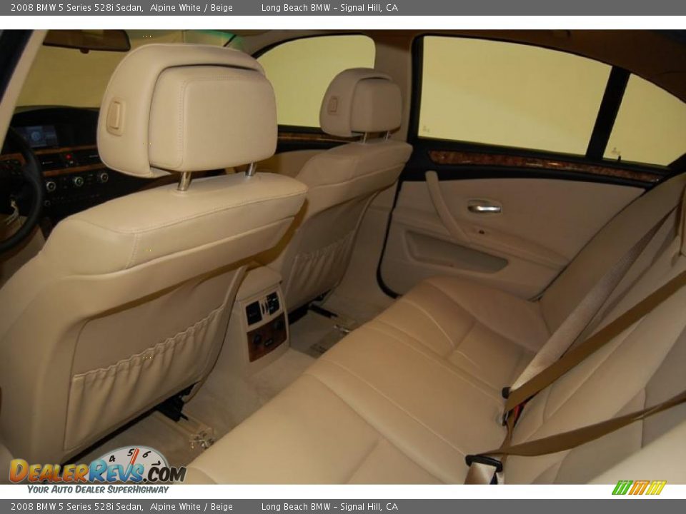 2008 BMW 5 Series 528i Sedan Alpine White / Beige Photo #24