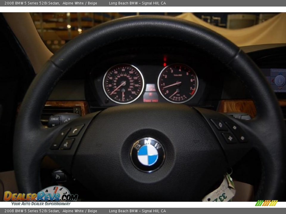 2008 BMW 5 Series 528i Sedan Alpine White / Beige Photo #31