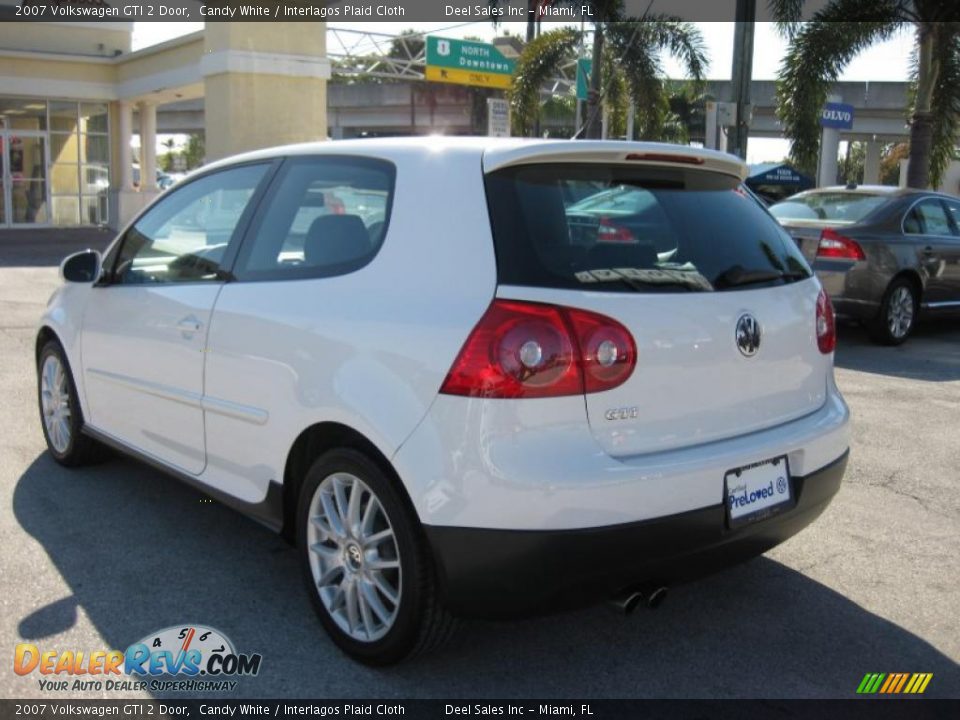 2007 Volkswagen GTI 2 Door Candy White / Interlagos Plaid Cloth Photo #3