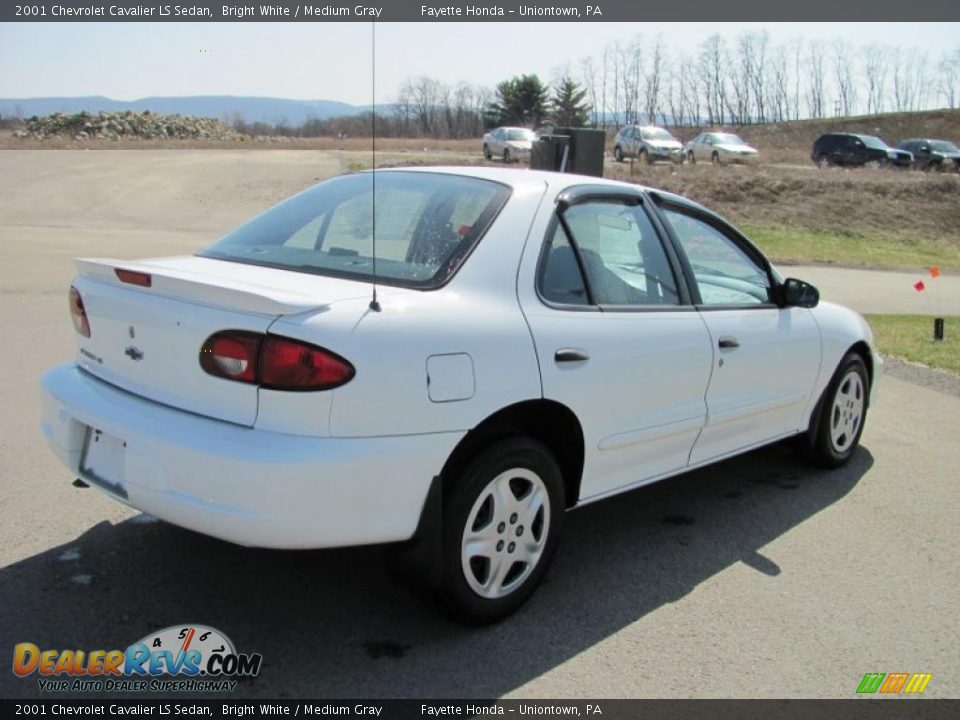 2001 Chevrolet Cavalier LS Sedan Bright White / Medium Gray Photo #11