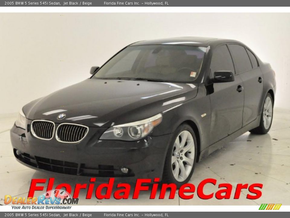 2005 BMW 5 Series 545i Sedan Jet Black / Beige Photo #1
