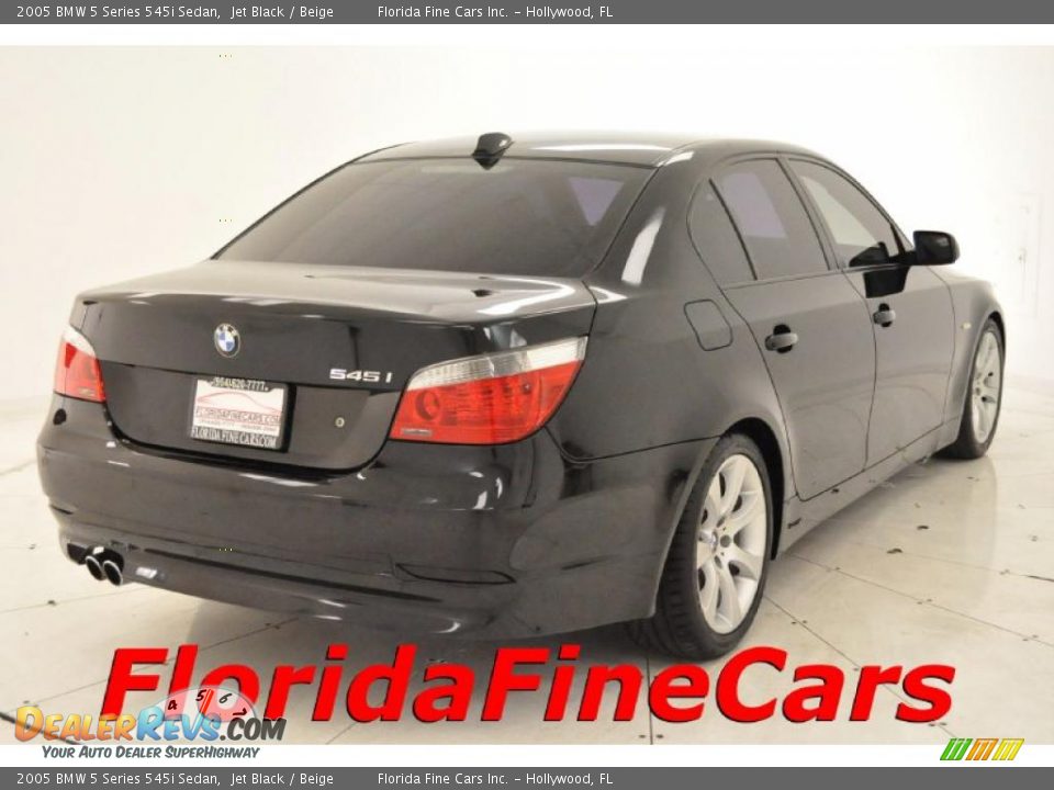 2005 BMW 5 Series 545i Sedan Jet Black / Beige Photo #2