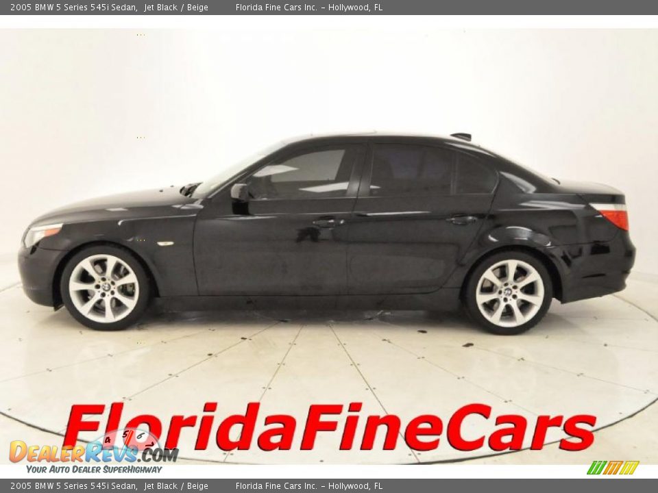 2005 BMW 5 Series 545i Sedan Jet Black / Beige Photo #3