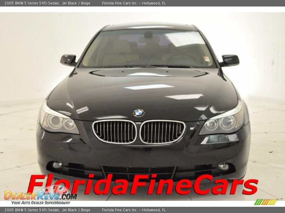 2005 BMW 5 Series 545i Sedan Jet Black / Beige Photo #5