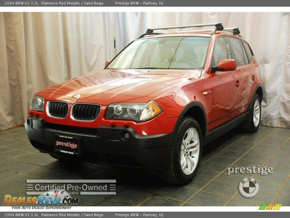 2004 BMW X3 3.0i Flamenco Red Metallic / Sand Beige Photo #1