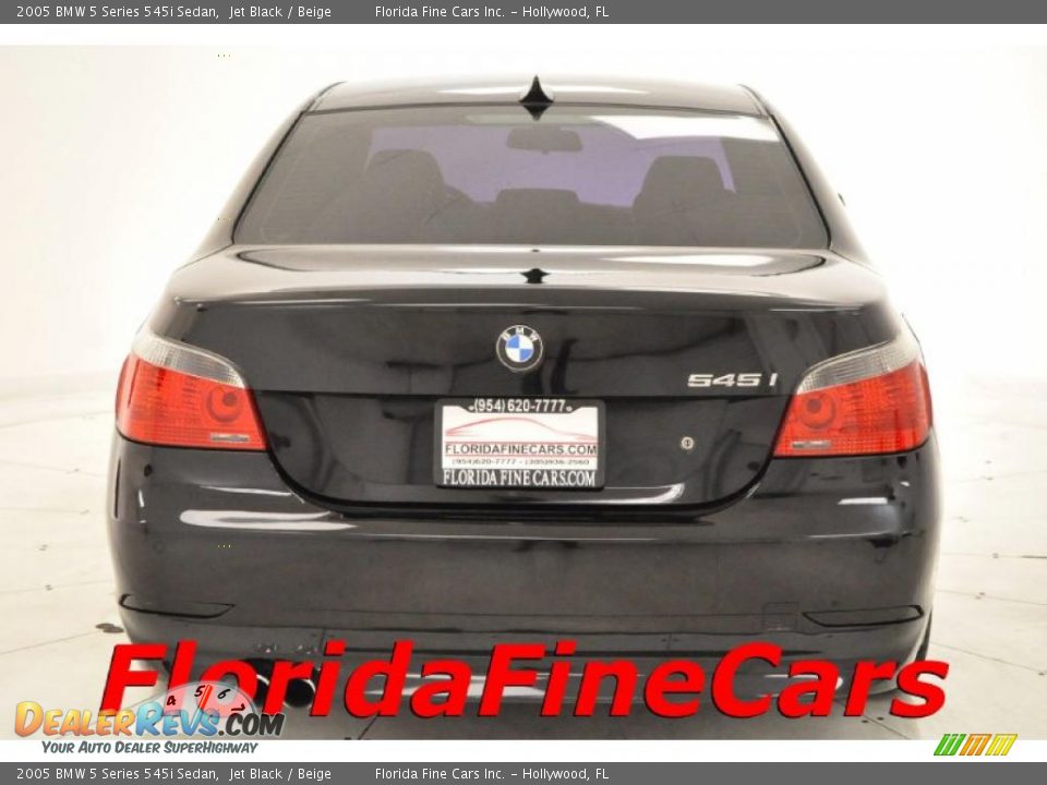 2005 BMW 5 Series 545i Sedan Jet Black / Beige Photo #6