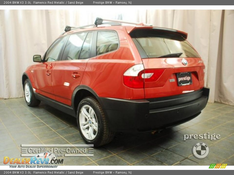 2004 BMW X3 3.0i Flamenco Red Metallic / Sand Beige Photo #4
