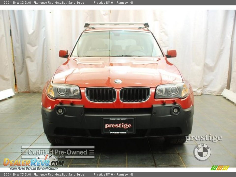2004 BMW X3 3.0i Flamenco Red Metallic / Sand Beige Photo #9