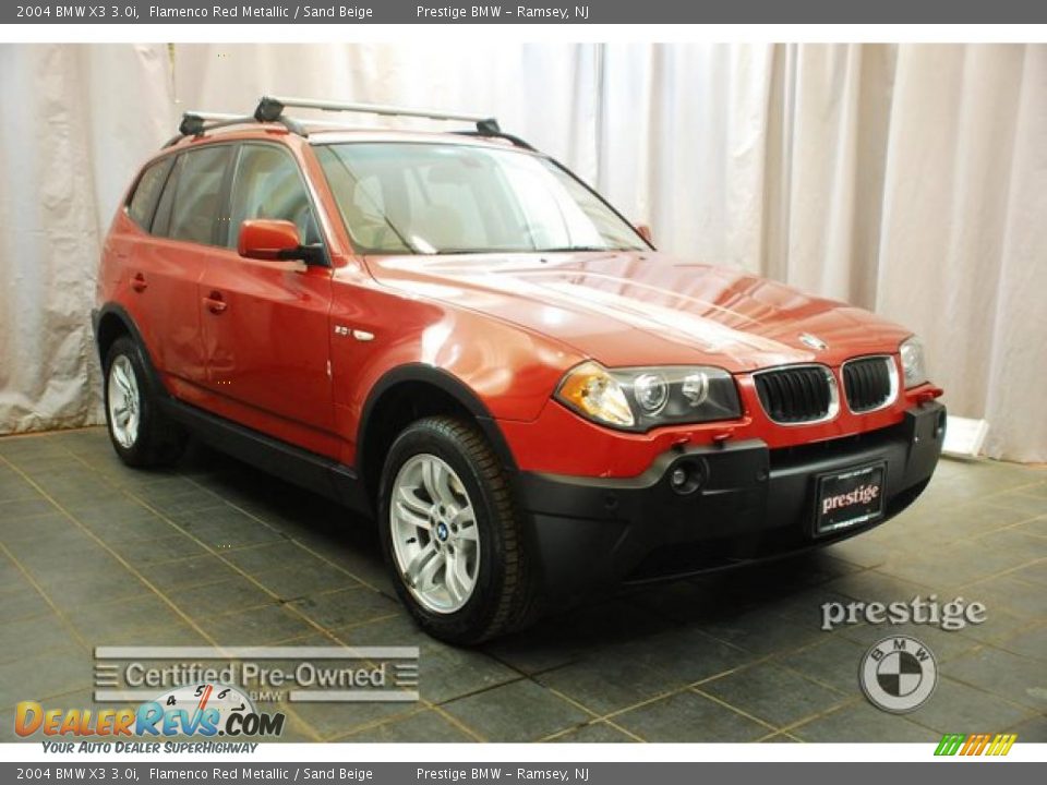 2004 BMW X3 3.0i Flamenco Red Metallic / Sand Beige Photo #10