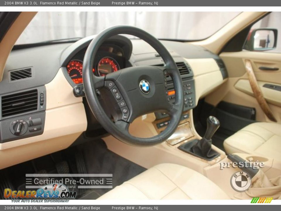 2004 BMW X3 3.0i Flamenco Red Metallic / Sand Beige Photo #12