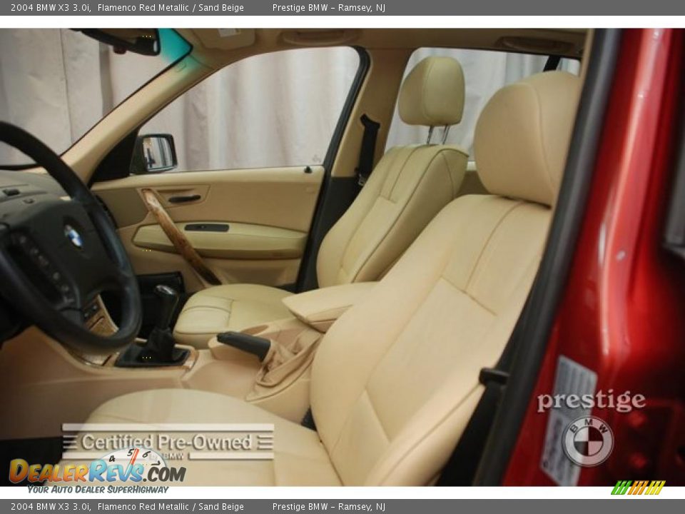 2004 BMW X3 3.0i Flamenco Red Metallic / Sand Beige Photo #13