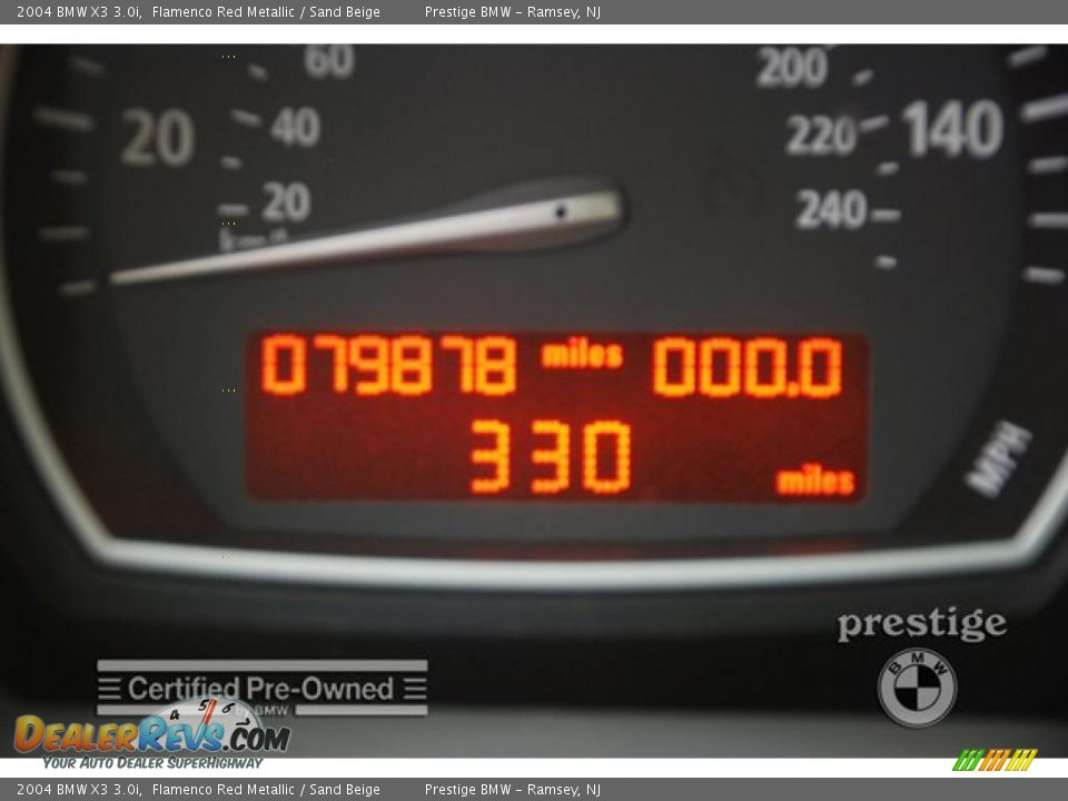 2004 BMW X3 3.0i Flamenco Red Metallic / Sand Beige Photo #17