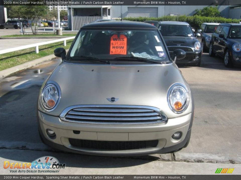 2009 Mini Cooper Hardtop Sparkling Silver Metallic / Punch Carbon Black Leather Photo #2
