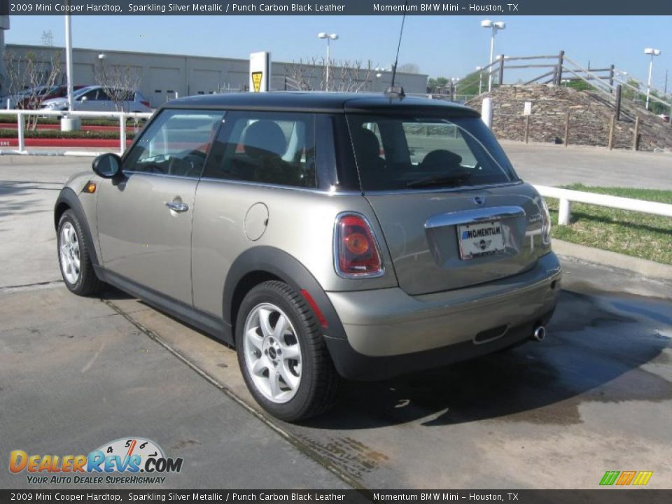 2009 Mini Cooper Hardtop Sparkling Silver Metallic / Punch Carbon Black Leather Photo #5
