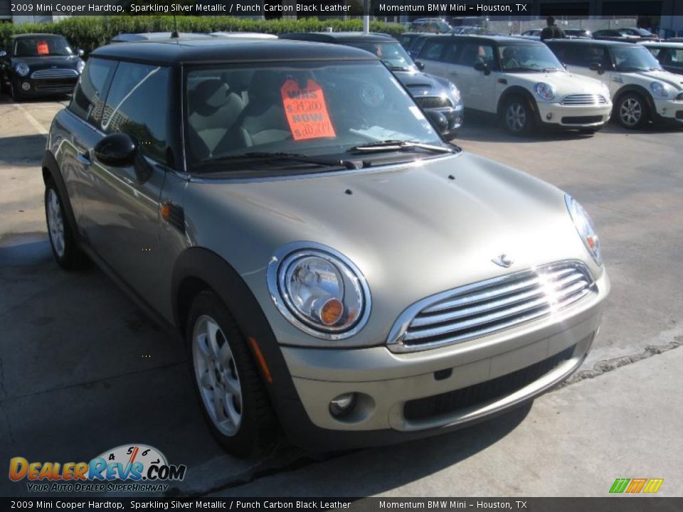 2009 Mini Cooper Hardtop Sparkling Silver Metallic / Punch Carbon Black Leather Photo #8