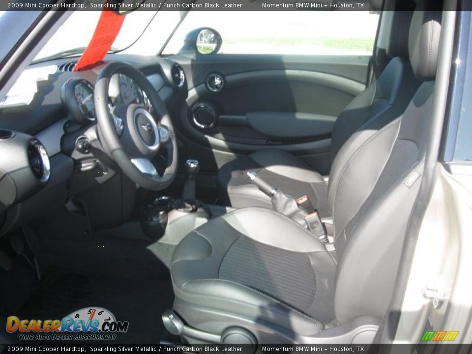 2009 Mini Cooper Hardtop Sparkling Silver Metallic / Punch Carbon Black Leather Photo #12