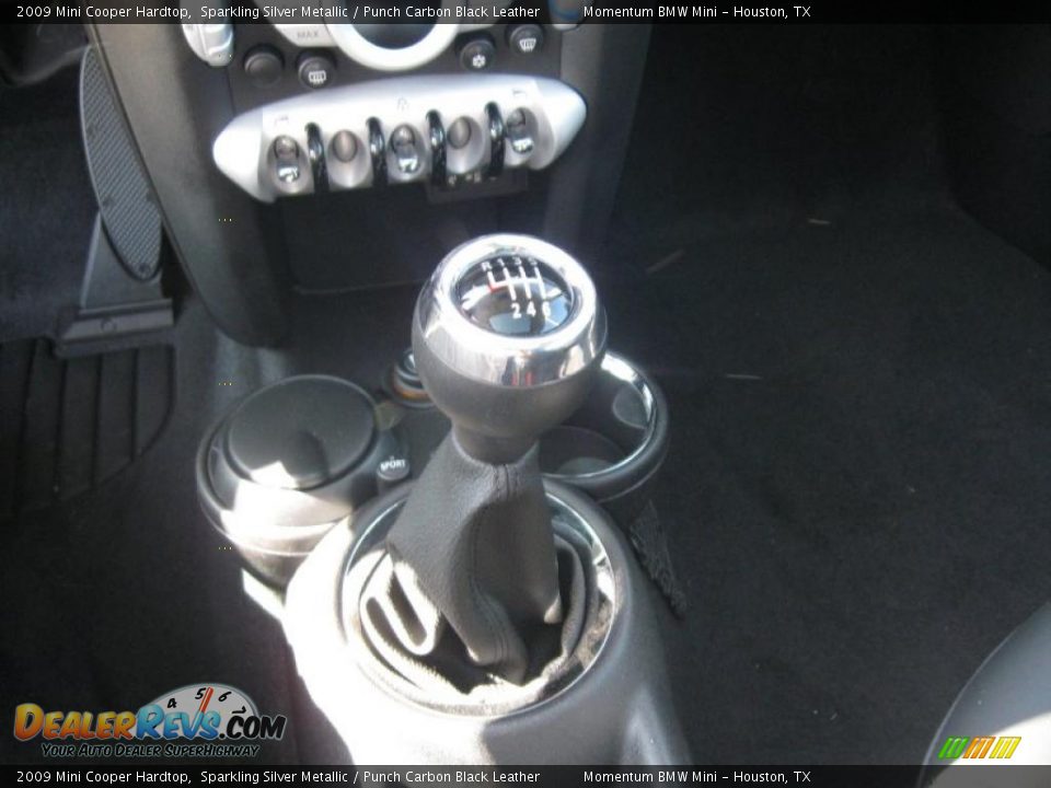 2009 Mini Cooper Hardtop Sparkling Silver Metallic / Punch Carbon Black Leather Photo #14