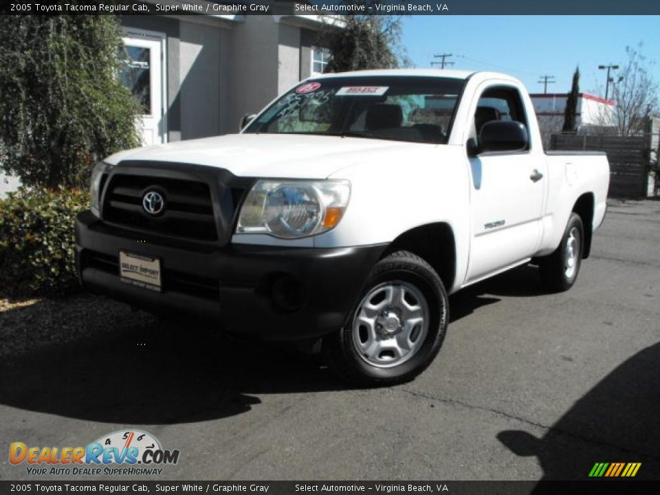 2005 Toyota Tacoma Regular Cab Super White / Graphite Gray Photo #1