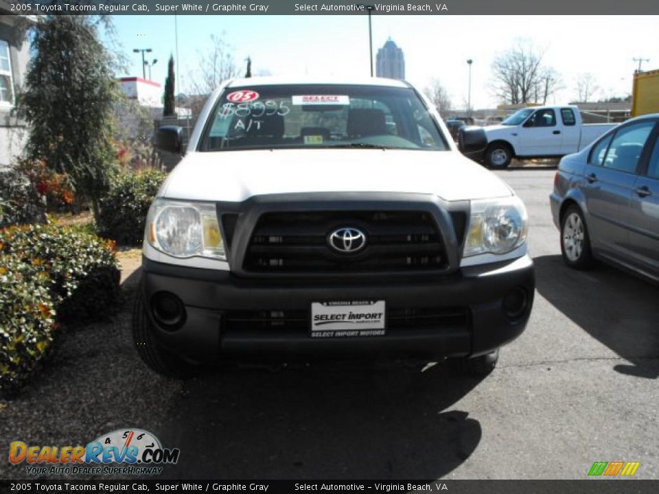 2005 Toyota Tacoma Regular Cab Super White / Graphite Gray Photo #2