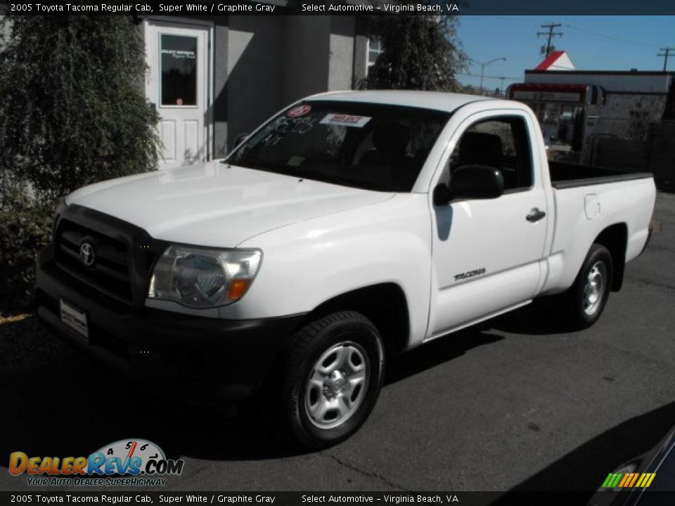 2005 Toyota Tacoma Regular Cab Super White / Graphite Gray Photo #3