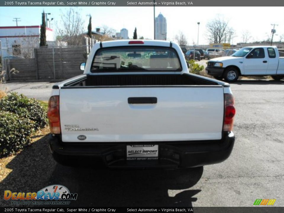 2005 Toyota Tacoma Regular Cab Super White / Graphite Gray Photo #4