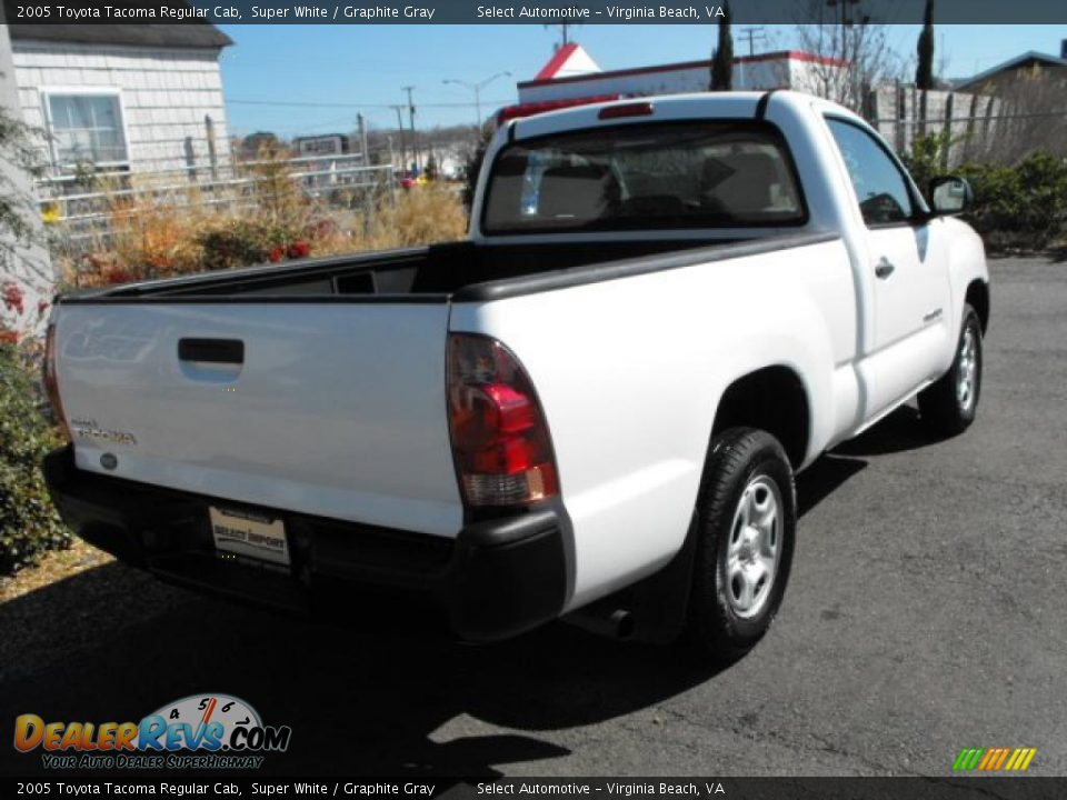 2005 Toyota Tacoma Regular Cab Super White / Graphite Gray Photo #5