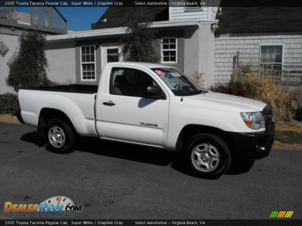 2005 Toyota Tacoma Regular Cab Super White / Graphite Gray Photo #7