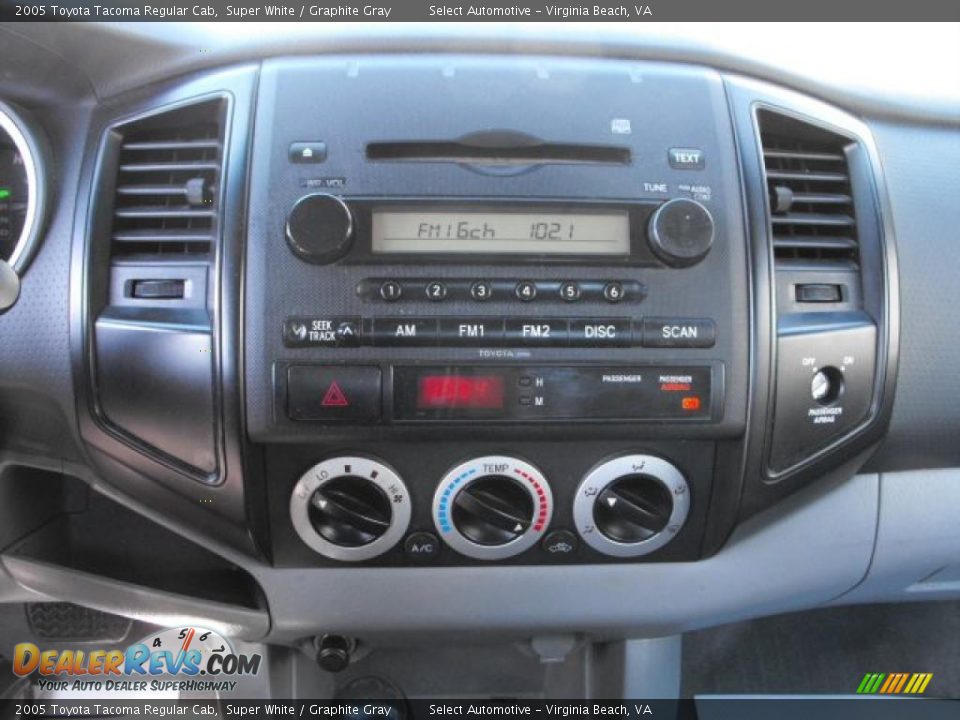 2005 Toyota Tacoma Regular Cab Super White / Graphite Gray Photo #10