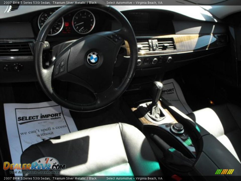 2007 BMW 5 Series 530i Sedan Titanium Silver Metallic / Black Photo #14