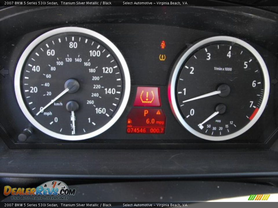 2007 BMW 5 Series 530i Sedan Titanium Silver Metallic / Black Photo #15