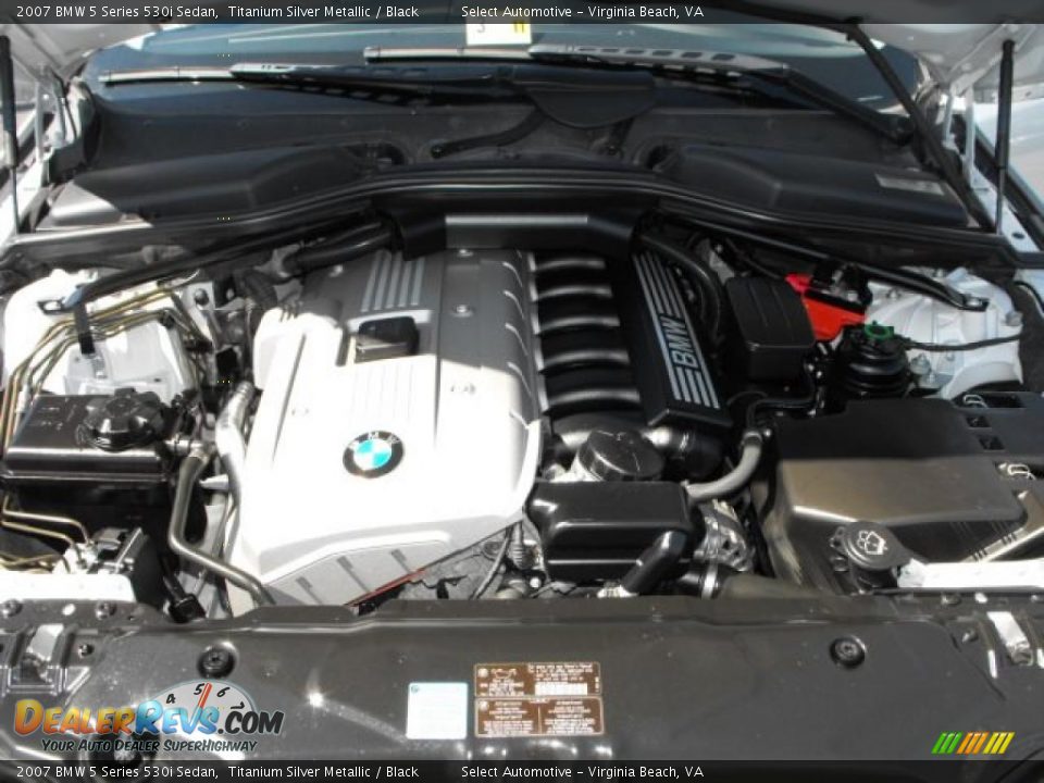 2007 BMW 5 Series 530i Sedan Titanium Silver Metallic / Black Photo #27