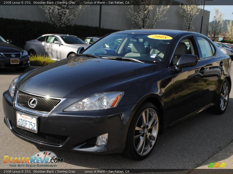 2008 Lexus IS 250 Obsidian Black / Sterling Gray Photo #3
