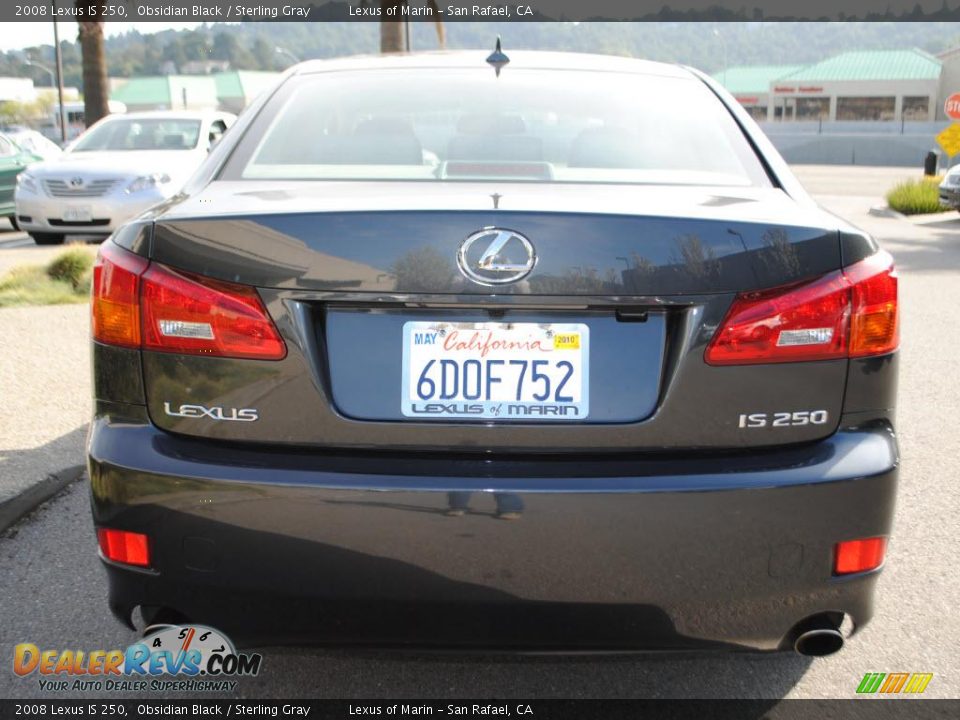 2008 Lexus IS 250 Obsidian Black / Sterling Gray Photo #6