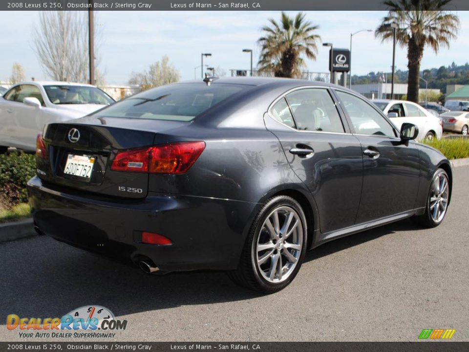 2008 Lexus IS 250 Obsidian Black / Sterling Gray Photo #7