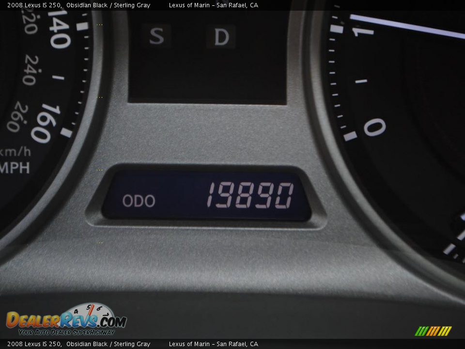 2008 Lexus IS 250 Obsidian Black / Sterling Gray Photo #14