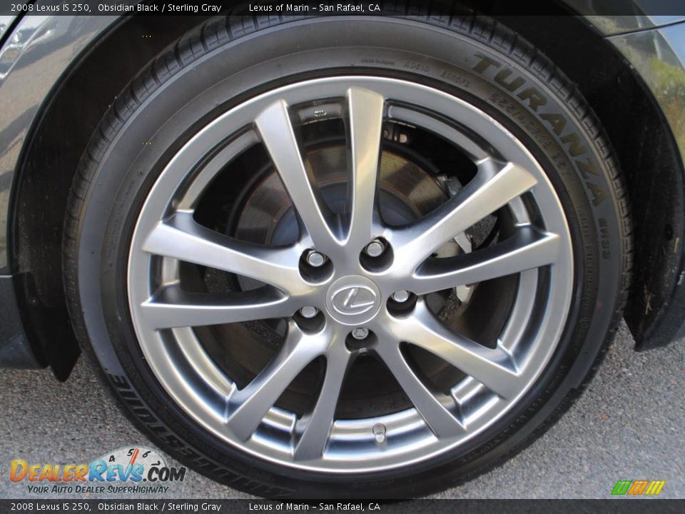 2008 Lexus IS 250 Obsidian Black / Sterling Gray Photo #20