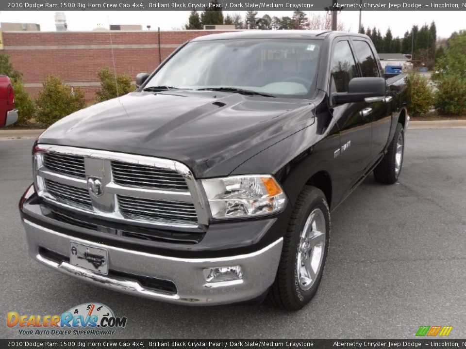 2010 Dodge Ram 1500 Big Horn Crew Cab 4x4 Brilliant Black Crystal Pearl / Dark Slate/Medium Graystone Photo #1