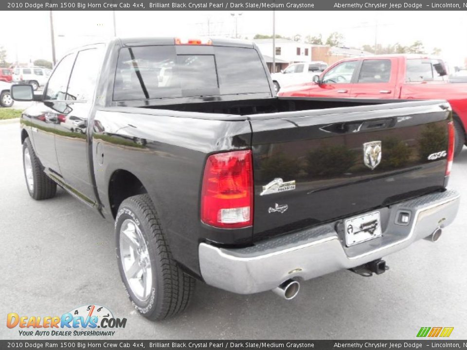 2010 Dodge Ram 1500 Big Horn Crew Cab 4x4 Brilliant Black Crystal Pearl / Dark Slate/Medium Graystone Photo #2