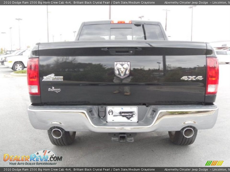 2010 Dodge Ram 1500 Big Horn Crew Cab 4x4 Brilliant Black Crystal Pearl / Dark Slate/Medium Graystone Photo #3